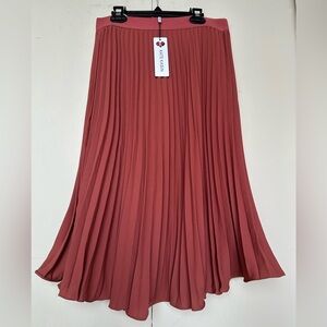 Elegant Pleated Skirt in Rose by Kate Kasin